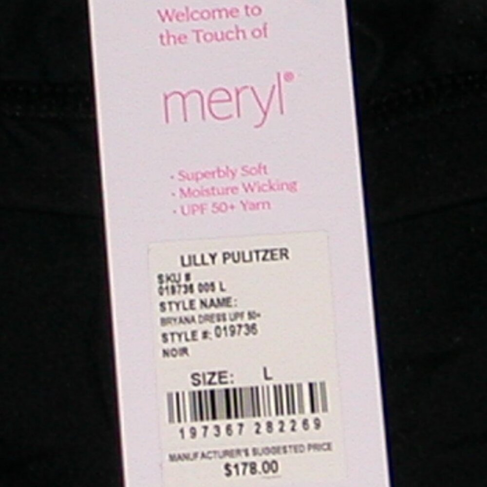 Lilly Pulitzer Luxletic Meryl Biker Shorts Women's Size Large Black NWT - Picture 2 of 5